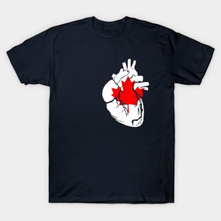 Anatomical heart design, Canadian flag T-Shirt